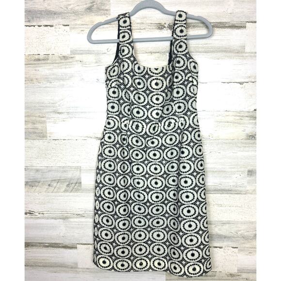 Shani women's 6 black white sleeveless embroidered midi boho dress a line - Picture 1 of 5